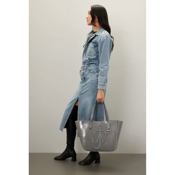 JW Anderson Belt Tote‎ Bag Gray Double Strap Leather Details - Picture 2 of 15